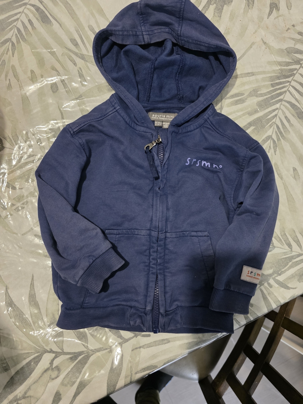 Kids Navy Full-Zip Hooded Sweatshirt